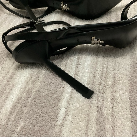 Prada Brushed leather sandals black heels size 38 - Picture 5 of 9